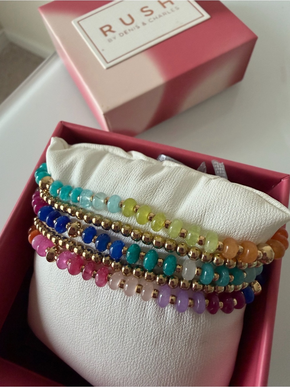 Colorful Beaded Stretch Bracelet Stack